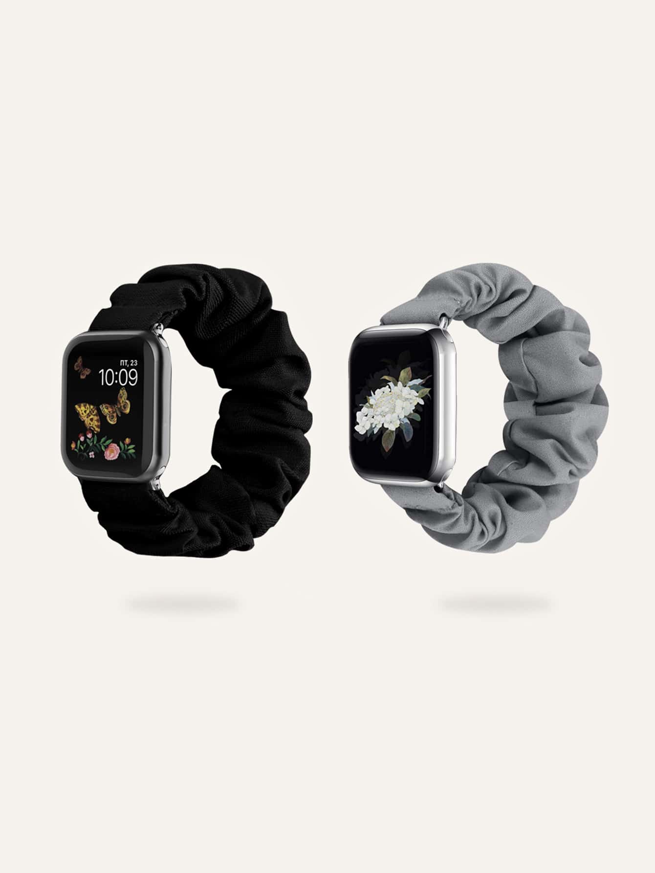 2pcs Plain Scrunchie Design Apple Watch Band Apple Watch Strap Band Apple Watch Band Apple Watch Strap Strapband ,Apple Watch Band Apple Watch Strap Band Apple Watch Band Apple Watch Strap Strap Band 49/45/44/42/41/40/38mm, Compatible With Apple Watch Band Apple Watch Strap Band Apple Watch Band Apple Watch Strap Strap Ultra/SE 8/7/6/5/4/3/2/1 - Multicolor - View 1