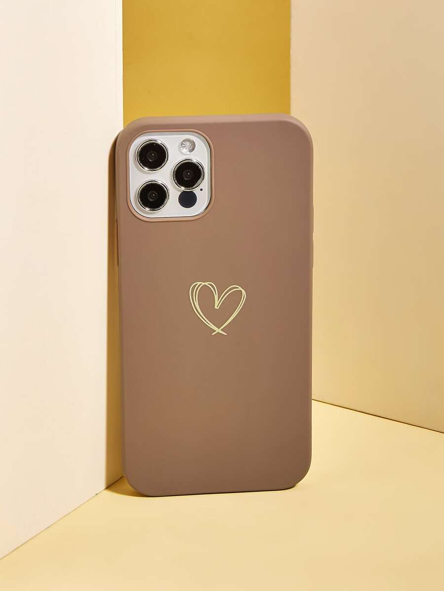 Vỏ điện thoại in hình trái tim - Cà phê nâu - Xem 1