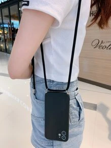 Silicone Anti-Drop Lanyard Phone Case Compatible With Apple 17/17 Air/17 Pro/17 Pro Max/16/16 Pro/16 Pro Max/16E, Soft Protective Cover - Black - View 5