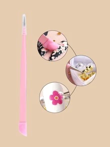 8 miếng dán móng tay in dòng trừu tượng và 1 nhíp - Nhiều màu - Xem 3