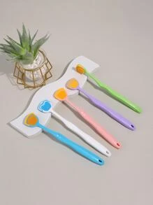 Raspador de lengua de silicona de doble cara, limpiador de lengua que ayuda a combatir el mal aliento, 1 pieza de color aleatorio - Multicolor - Ver 4