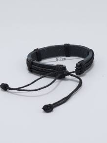 男士足球裝飾手環 - 黑色 - 查看 4