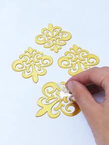 10 片图案亚克力墙贴，现代风格家居装饰，金银黑色亚克力墙贴 1 自粘无胶痕，可拆卸客厅/卧室 DIY 创意贴纸镜子墙面装饰房间装饰墙镜房间浴室装饰客厅装饰