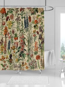 Floral Print Curtain chống thấm nước vòi hoa sen - Nhiều màu - Xem 2