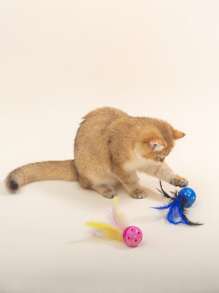1pc Random Color Cat Teaser Toy - Multicolor - View 1