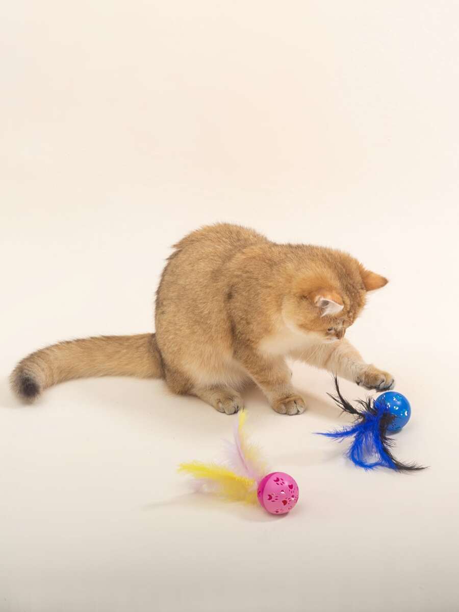 1pc Random Color Cat Teaser Toy - Multicolor - View 1