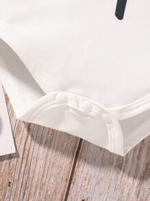 Baby Boy Letter & Heart Print Bodysuit - White - View 3