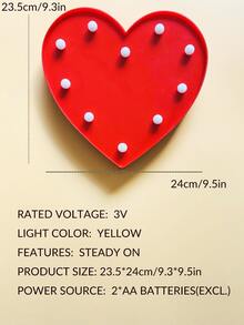 Luz decorativa en forma de corazón - Amarillo - Ver 3