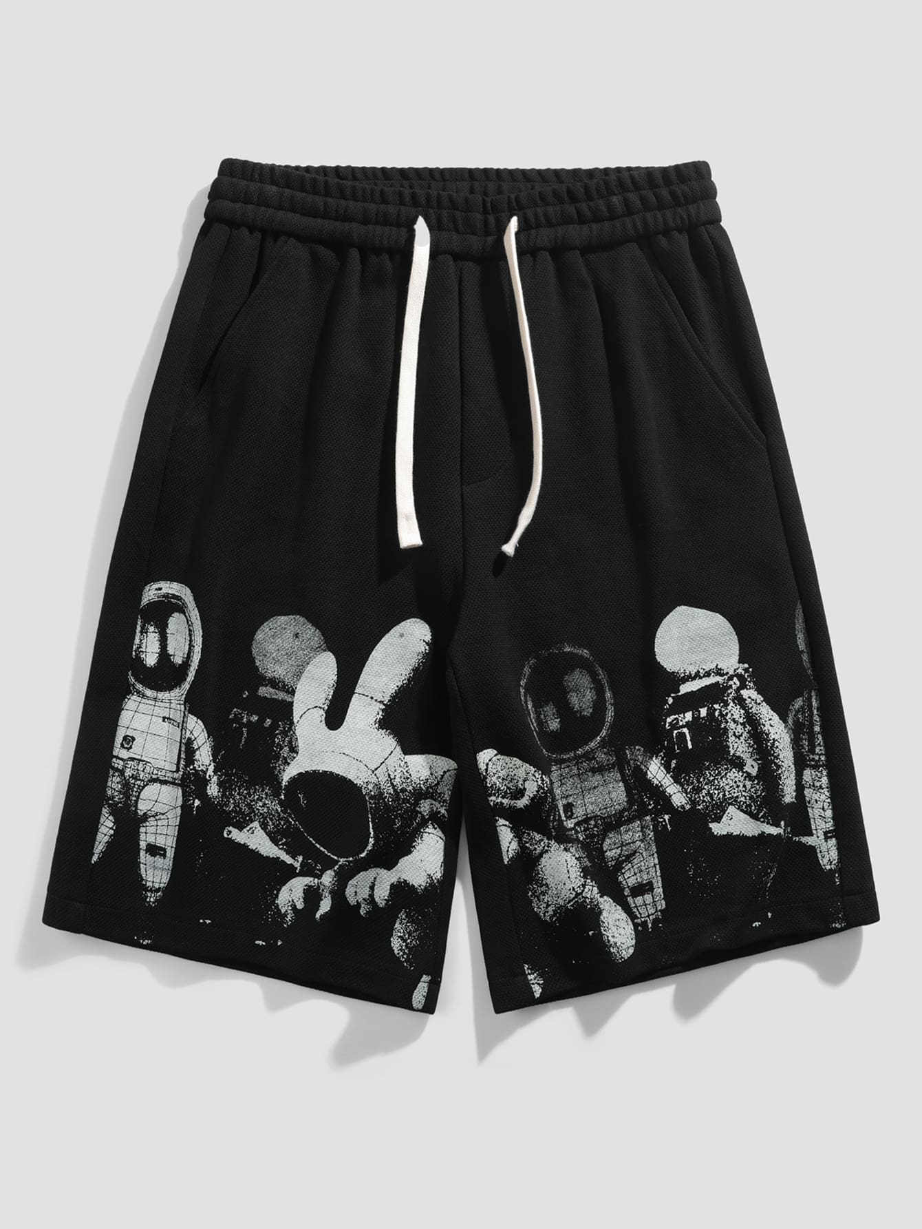 Quần Short Nam Dây kéo Túi Con số Đường phố - màu đen - Xem 1