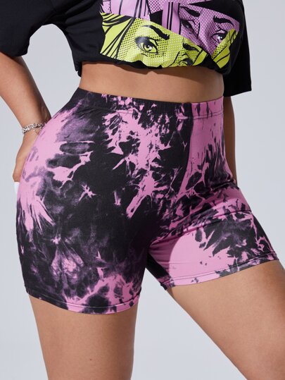 Plus Tie Dye Cycling Shorts