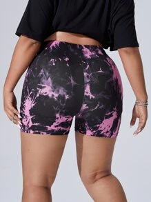 SHEIN EZwear 大碼紮染騎行褲