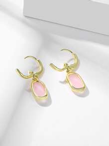 橢圓形耳墜 - 彩色 - 查看 2