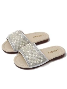 Niñas Zapatillas con diseño de diamante de imitación y perla artificial - Blanco - Ver 3