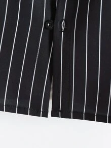 Boys Vertical Striped Shirt - Black - View 3