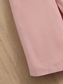 SHEIN Baby Plicated Detail Pinafore Trousers - Baby Pink - View 4