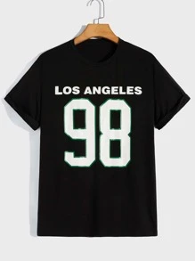 Manfinity Tops Nam Lá thư Sẵn sàng - màu đen - Xem 1