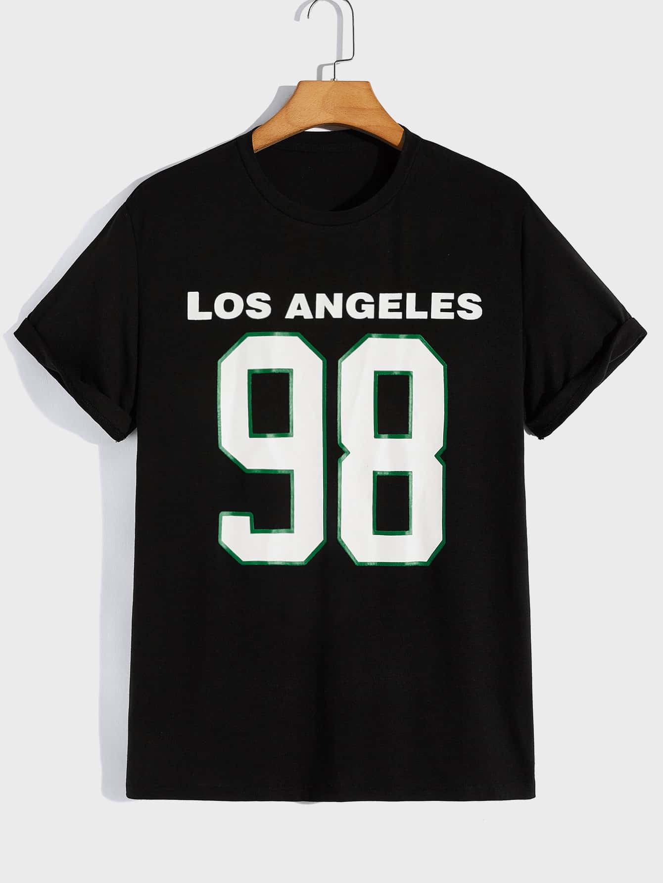 Manfinity Tops Nam Lá thư Sẵn sàng - màu đen - Xem 1