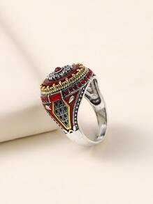 Nhẫn trang trí Rhinestone - Đỏ - Xem 2