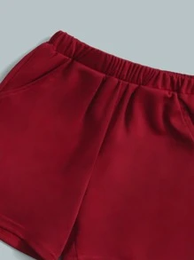 SHEIN Young Boy Letter Graphic Tee & Shorts - Multicolor - View 3