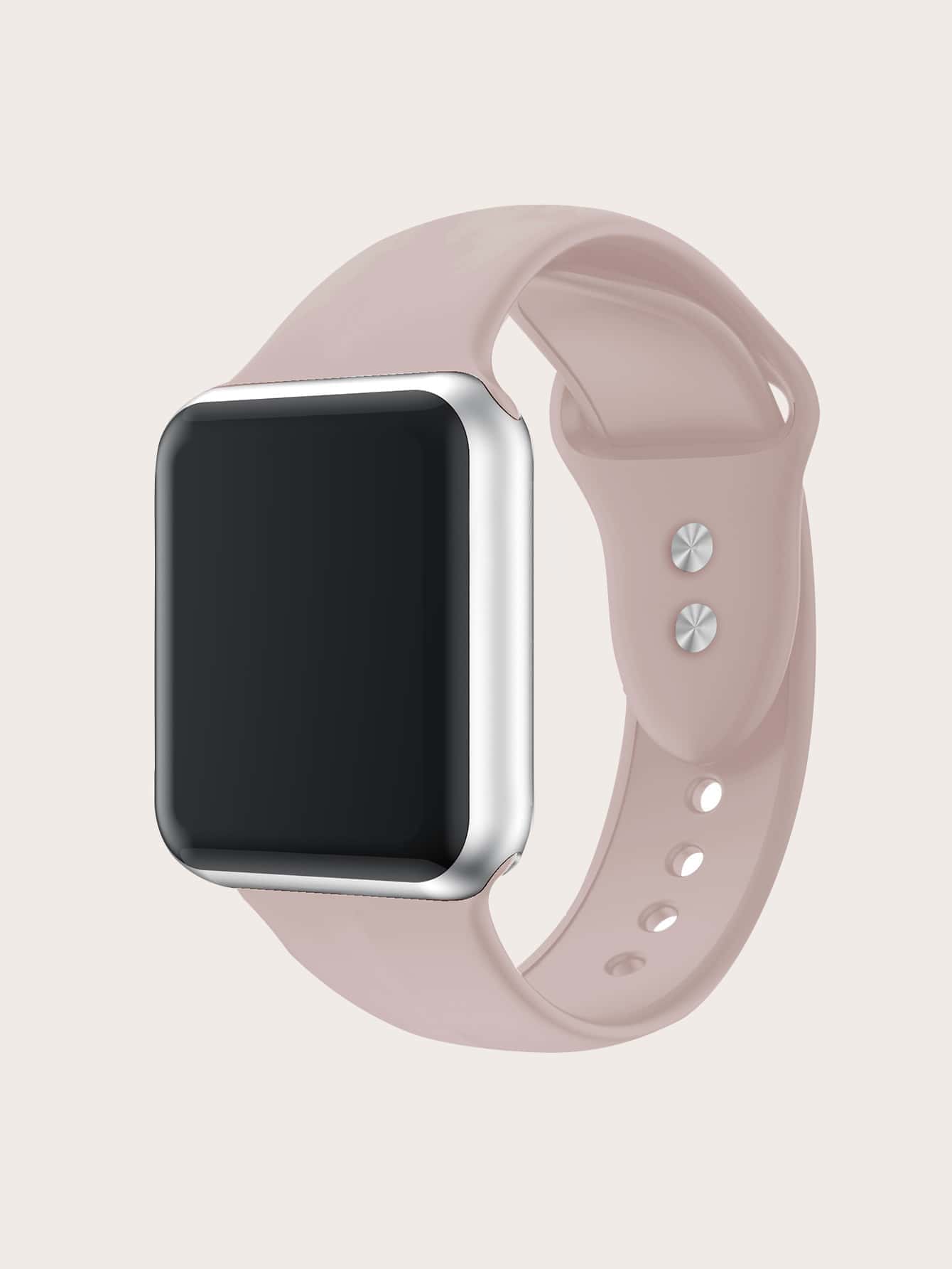 Silicone Watchband Compatible With Apple Watch - Dusty Pink - View 1