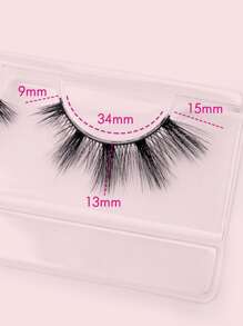 1對自然色長款合成纖維假睫毛 - 黑色 - 查看 3