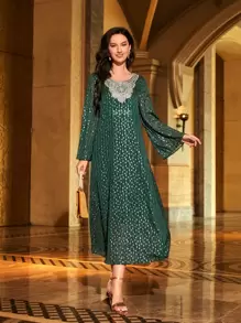 SHEIN Najma 貼花喇叭袖土耳其長袍