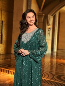 SHEIN Najma 貼花喇叭袖土耳其長袍