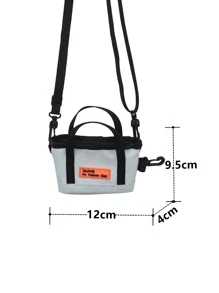 Túi crossbody Nam Lá thư Có thể điều chỉnh được - Màu xanh nhạt - Xem 3