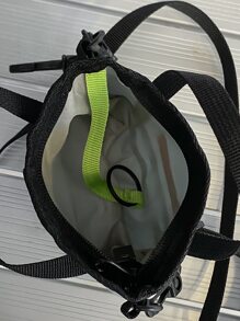 Túi crossbody Nam Lá thư Có thể điều chỉnh được - Màu xanh nhạt - Xem 5