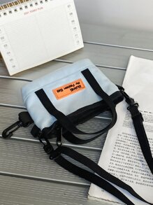 Túi crossbody Nam Lá thư Có thể điều chỉnh được - Màu xanh nhạt - Xem 7