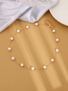 Faux Pearl Decor Necklace - Multicolor - View 4