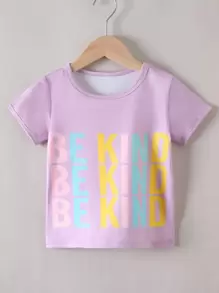 Toddler Girls Slogan Graphic Tee - Lilac Purple - View 1