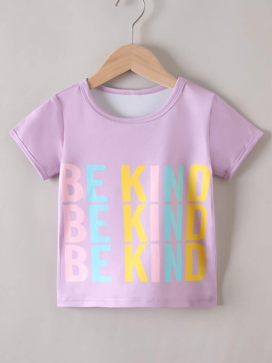 Toddler Girls Slogan Graphic Tee - Lilac Purple - View 1
