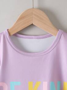 Toddler Girls Slogan Graphic Tee - Lilac Purple - View 3