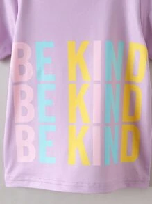 Toddler Girls Slogan Graphic Tee - Lilac Purple - View 5