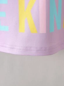 Toddler Girls Slogan Graphic Tee - Lilac Purple - View 6