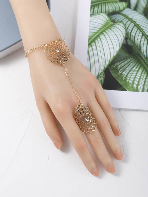 Fäustlinge Armband mit Strass Dekor