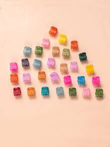 30入組小女童素色髮爪 - 彩色 - 查看 2