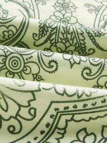 ROMWE 蝴蝶和雛菊圖案短款T恤 - 薄荷綠 - 查看 3