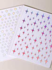 2sheets Star Print Nail Art Sticker - Multicolor - View 3