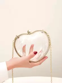 Bolsa creativa mini transparente con diseño de corazón - transparente - Ver 1