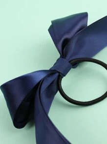 Girls Bow Decor Hair Tie - Navy Blue - View 5