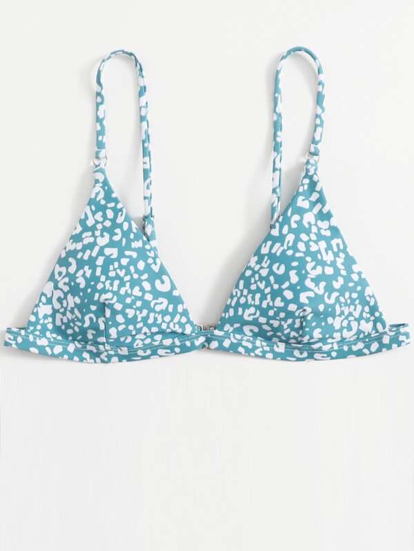 Leopard Micro Triangle Bikini Top Summer