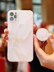 大理石紋樣式手機外殼附手機氣囊支架 - 彩色 - 查看 4