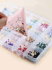 10个粉色塑料三角珠子分拣托盘 美甲托盘 珠宝挑选盘 适用于钻石首饰、美甲用品、美甲工具、美甲艺术工具、返校季、美甲、美甲工具（适用于假指甲） - 粉色 - 查看 5