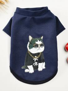 Cartoon Cat Print Pet Sweatshirt - Nhiều màu - Xem 1