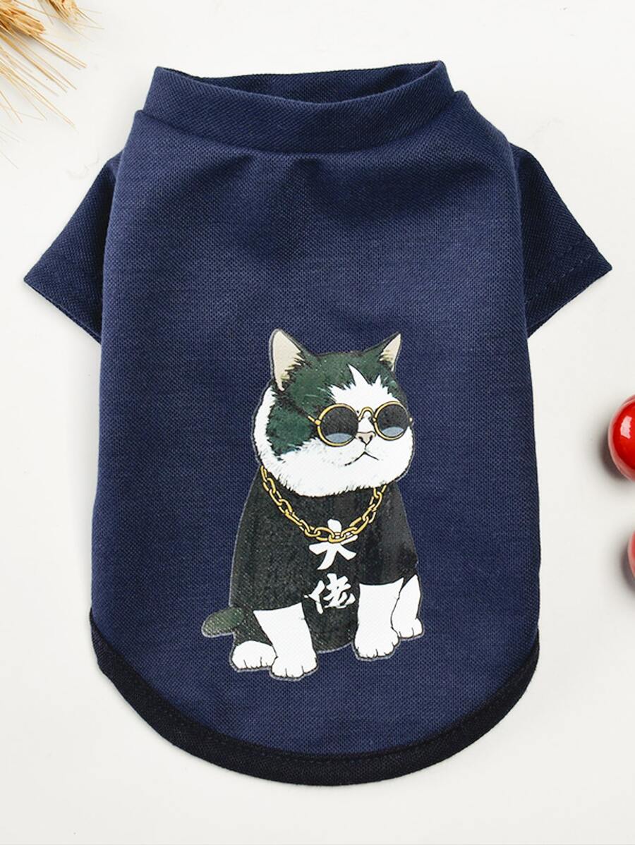 Cartoon Cat Print Pet Sweatshirt - Nhiều màu - Xem 1