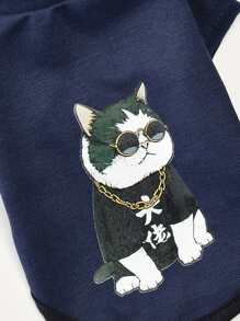 Cartoon Cat Print Pet Sweatshirt - Nhiều màu - Xem 3