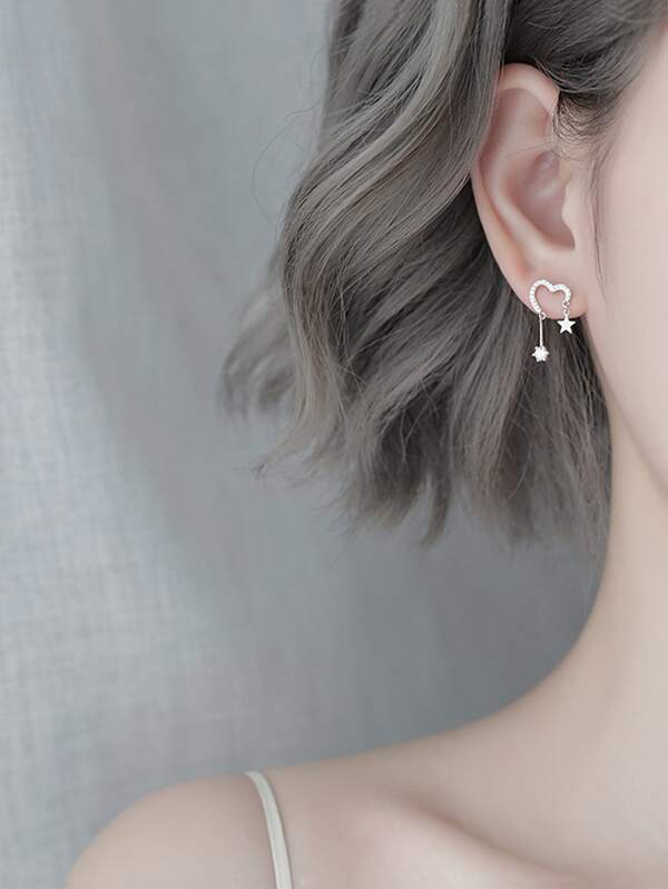 Rhinestone & Star Decor Earrings