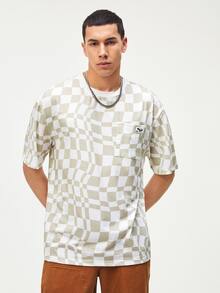 Manfinity Men Geo Print Letter Patched Detail Tee - Multicolor - View 4